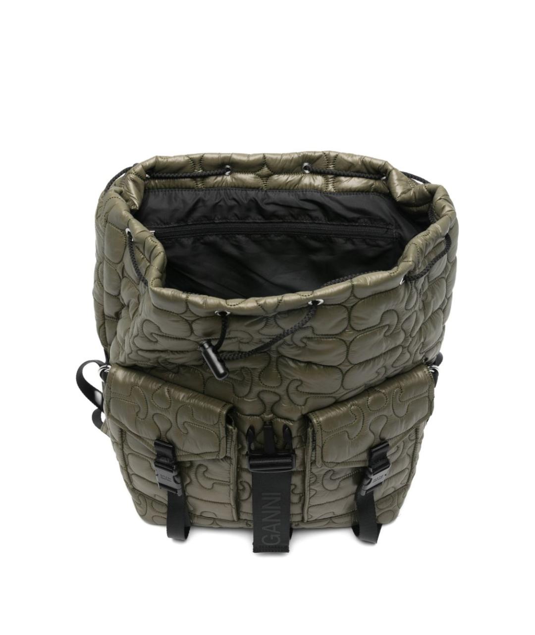 GANNI Зеленый тканевый рюкзак, фото 3