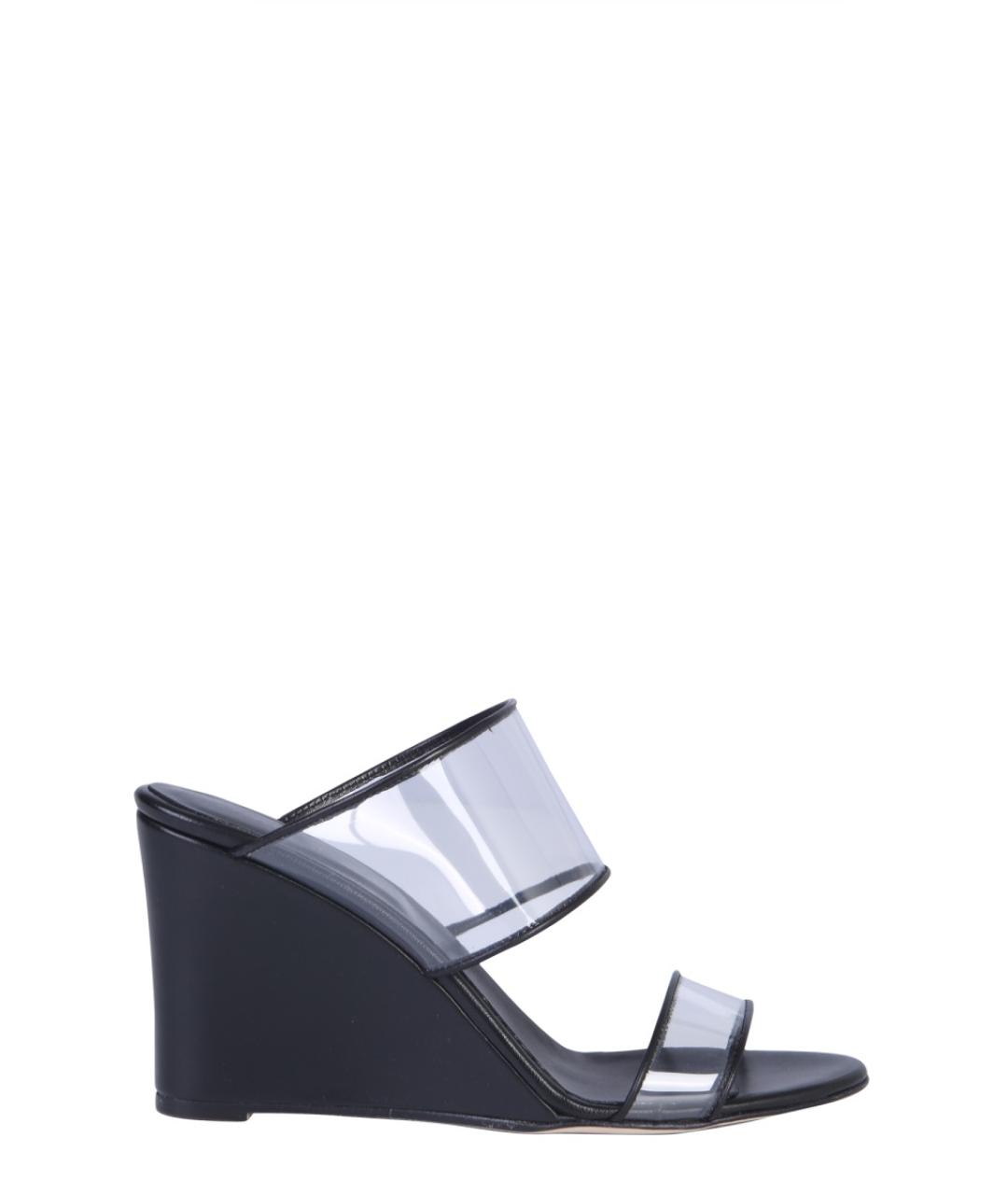 PARIS TEXAS Черные кожаные мюли, фото 1