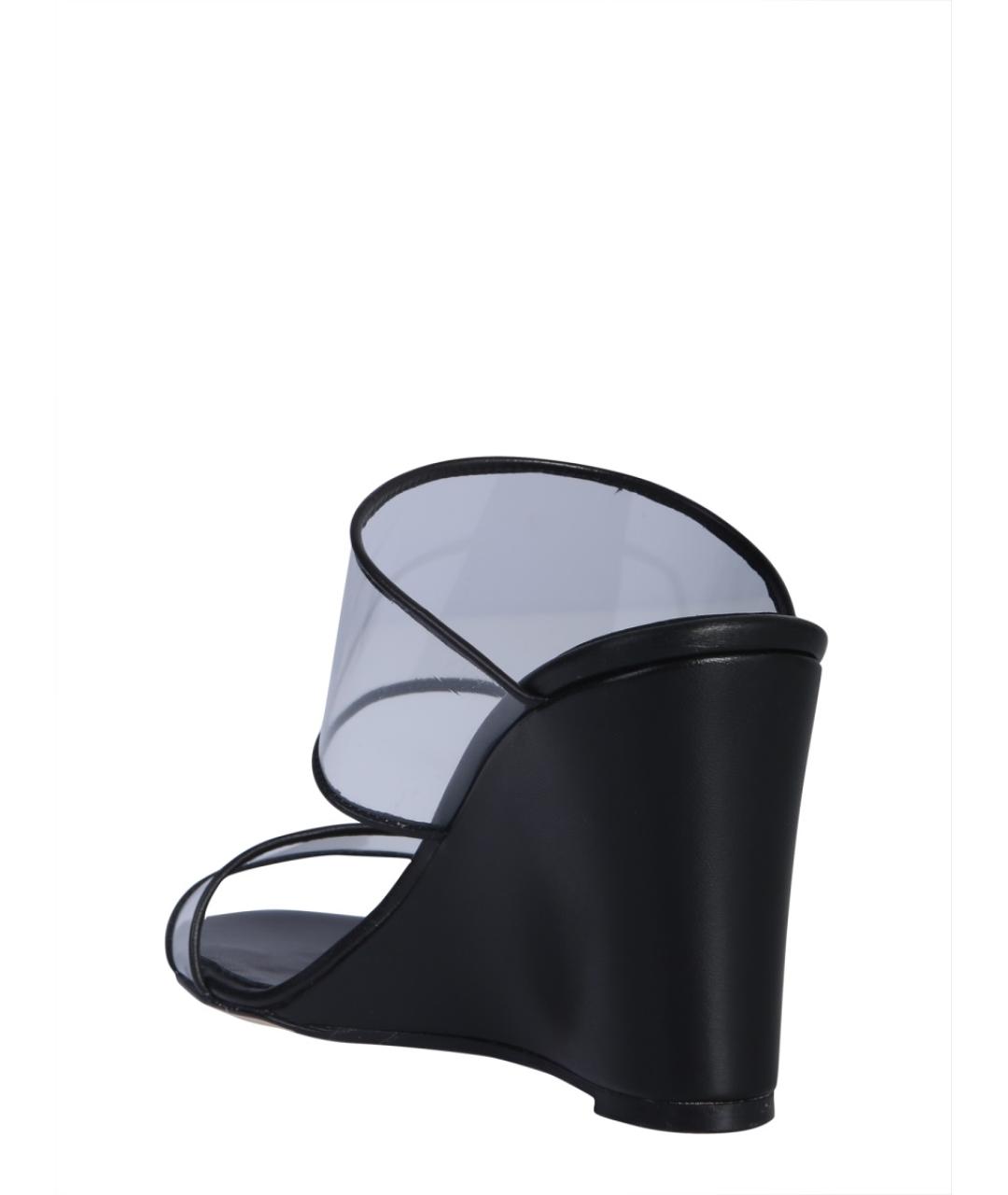 PARIS TEXAS Черные кожаные мюли, фото 3