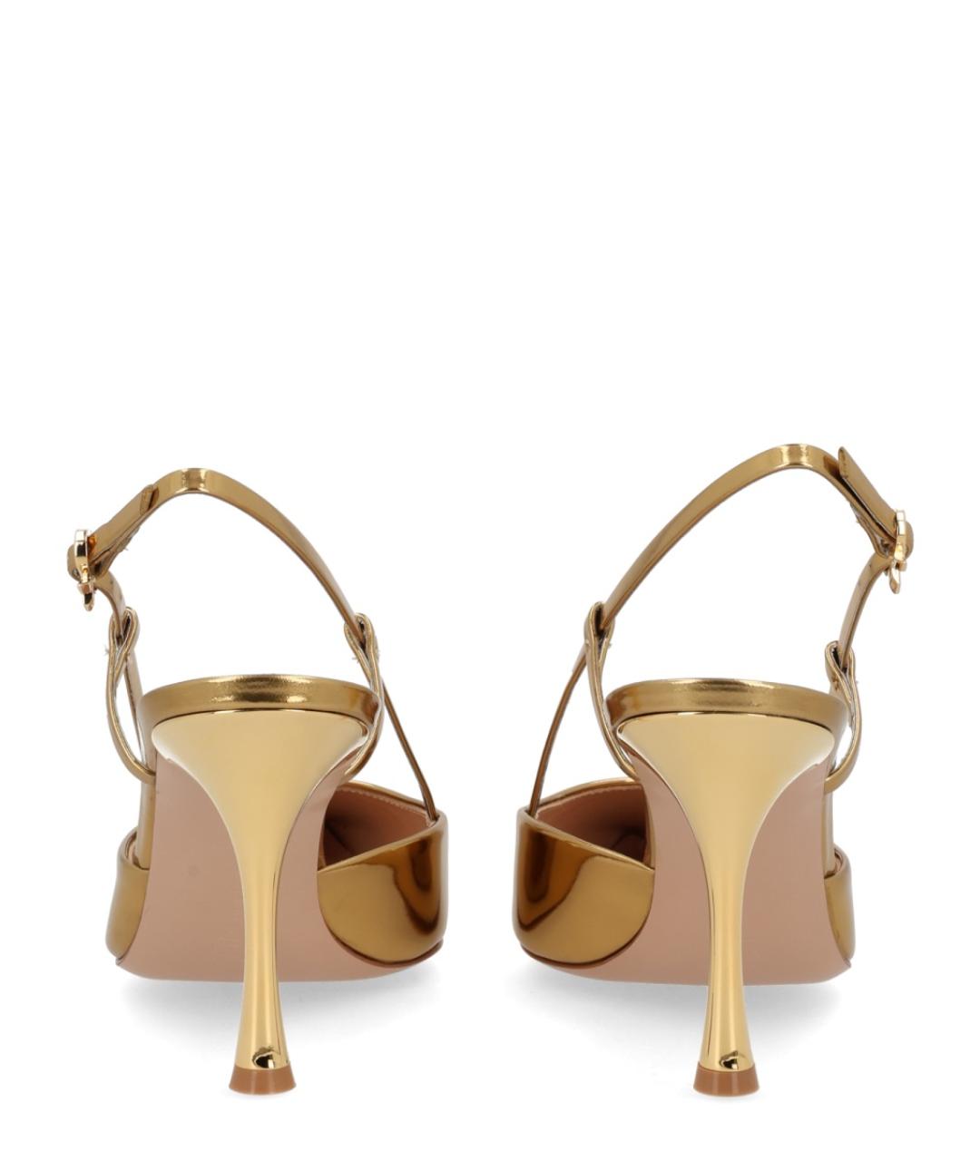 GIANVITO ROSSI Золотые кожаные туфли, фото 4