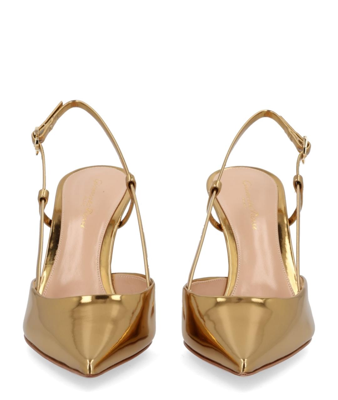 GIANVITO ROSSI Золотые кожаные туфли, фото 3