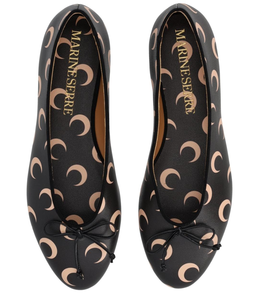 MARINE SERRE Черные кожаные балетки, фото 5