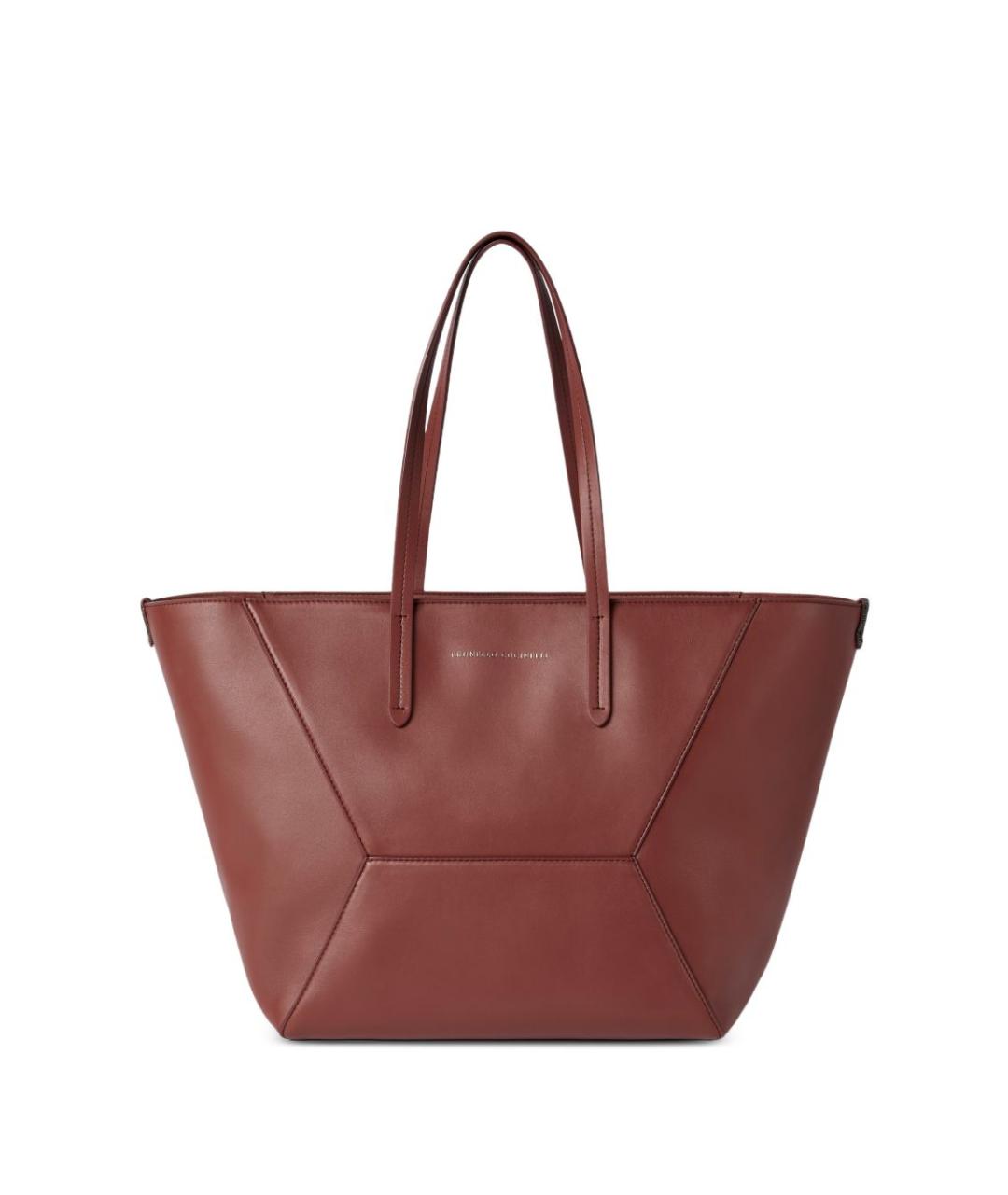 BRUNELLO CUCINELLI Красная кожаная сумка тоут, фото 1