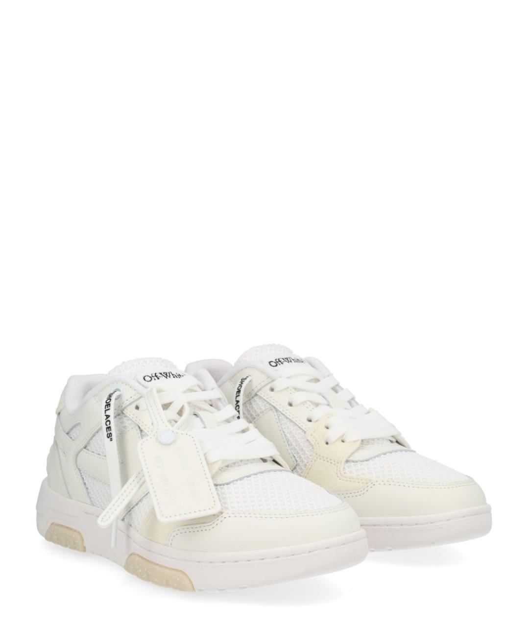 OFF-WHITE Белые кожаные кроссовки, фото 2