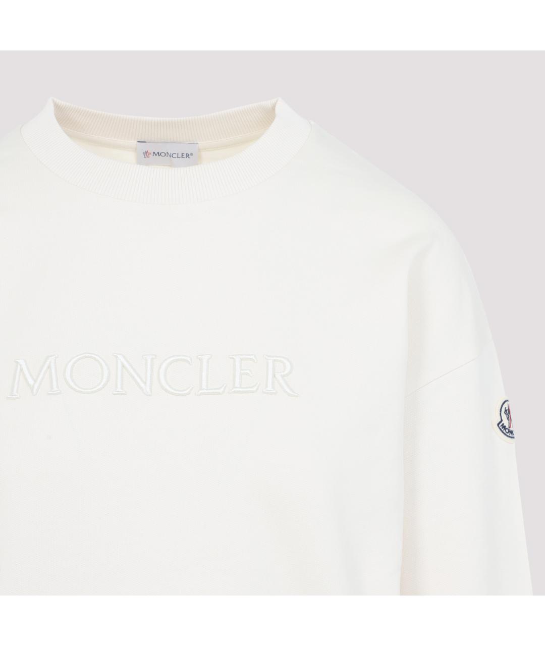 MONCLER Бежевый хлопковый джемпер / свитер, фото 4
