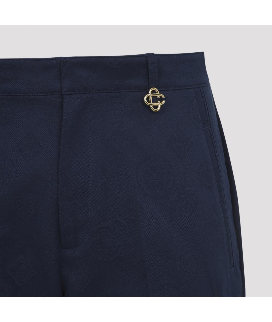 CASABLANCA Синие хлопковые повседневные брюки, фото 4