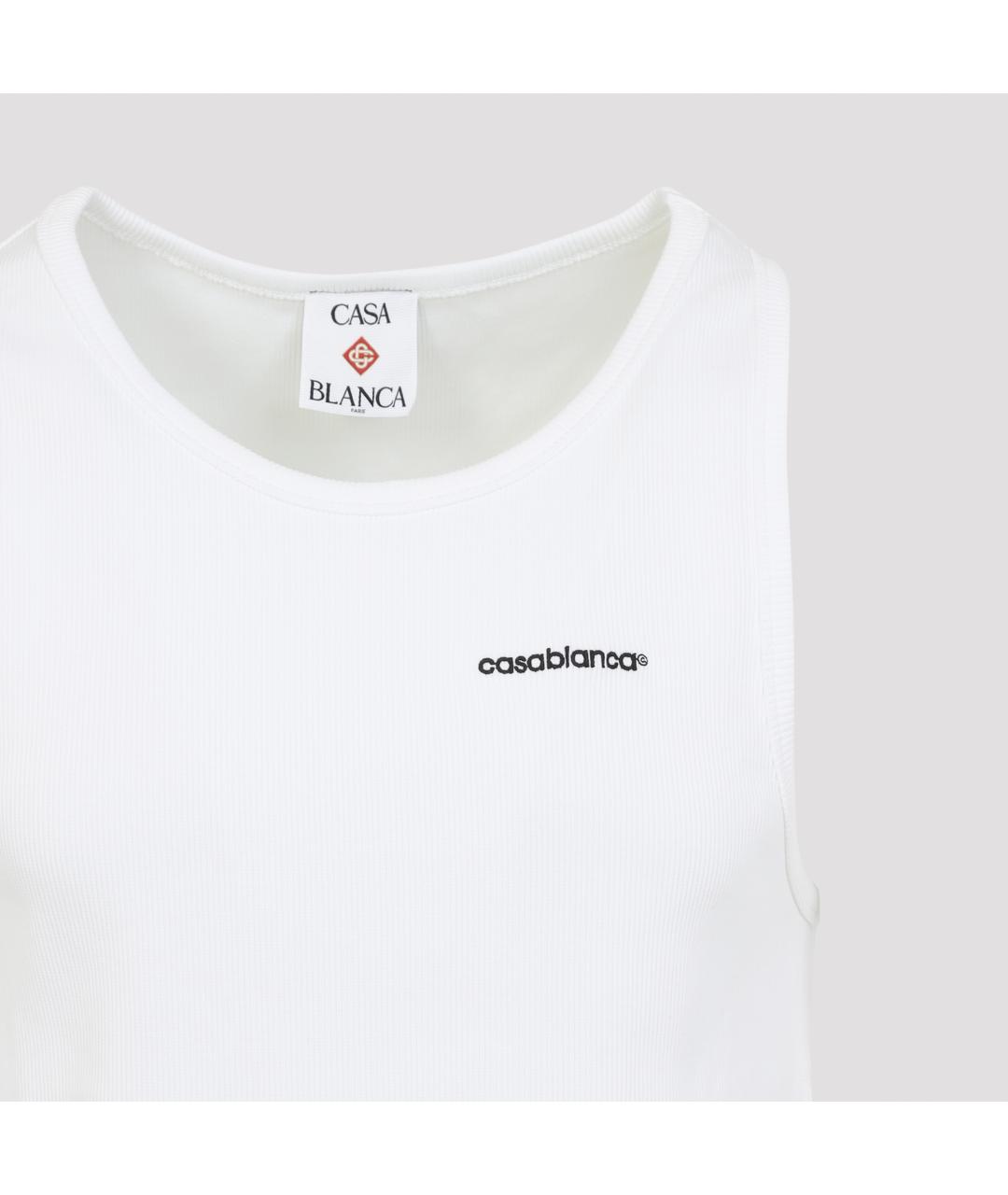 CASABLANCA Белая хлопковая майка, фото 3