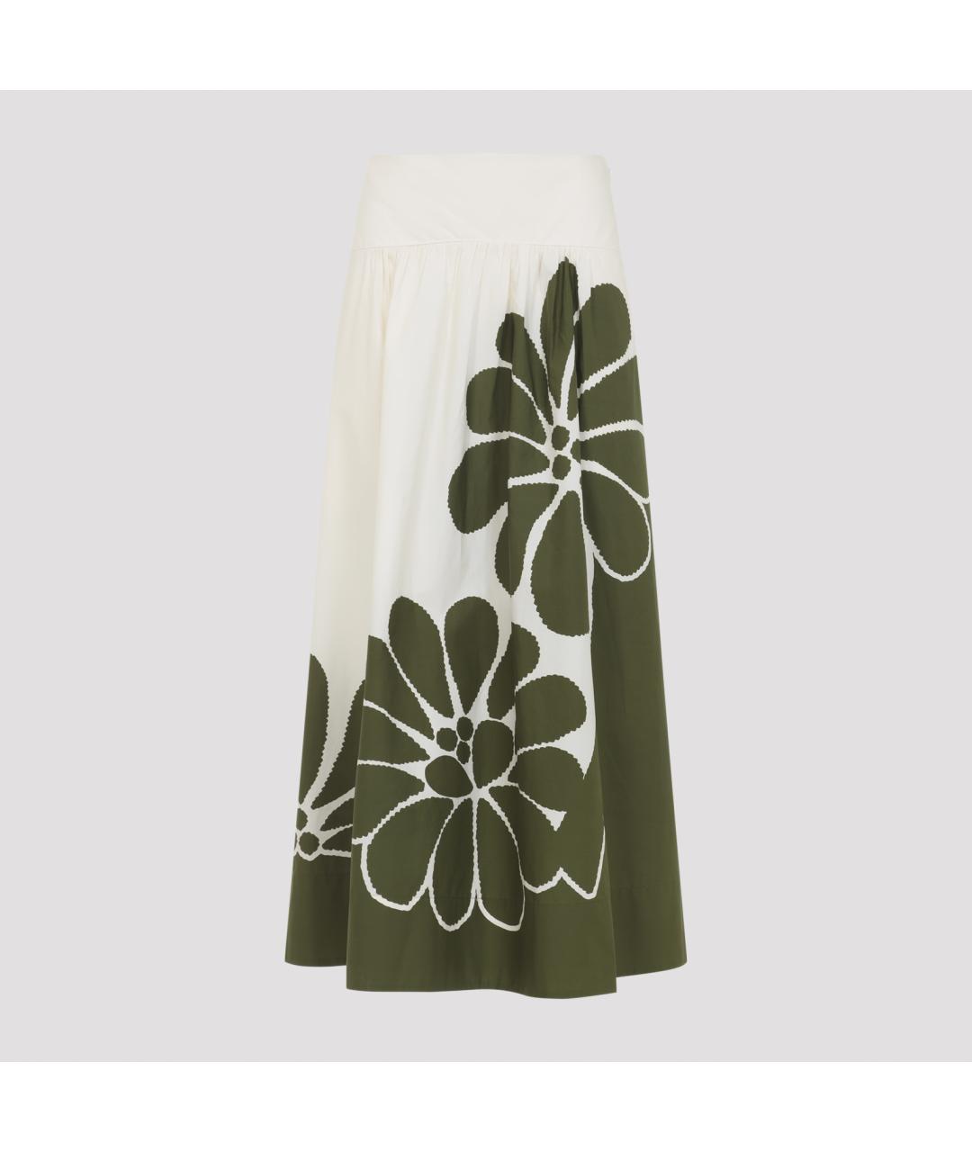 FARM RIO Зеленая хлопковая юбка миди, фото 2