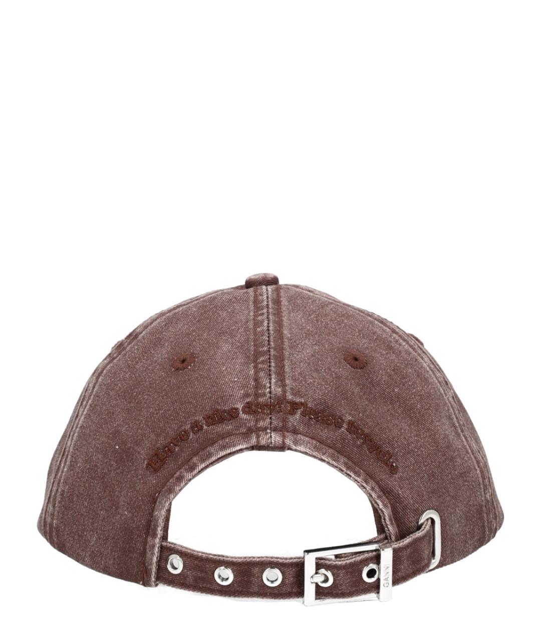 GANNI Коричневая хлопковая кепка, фото 2