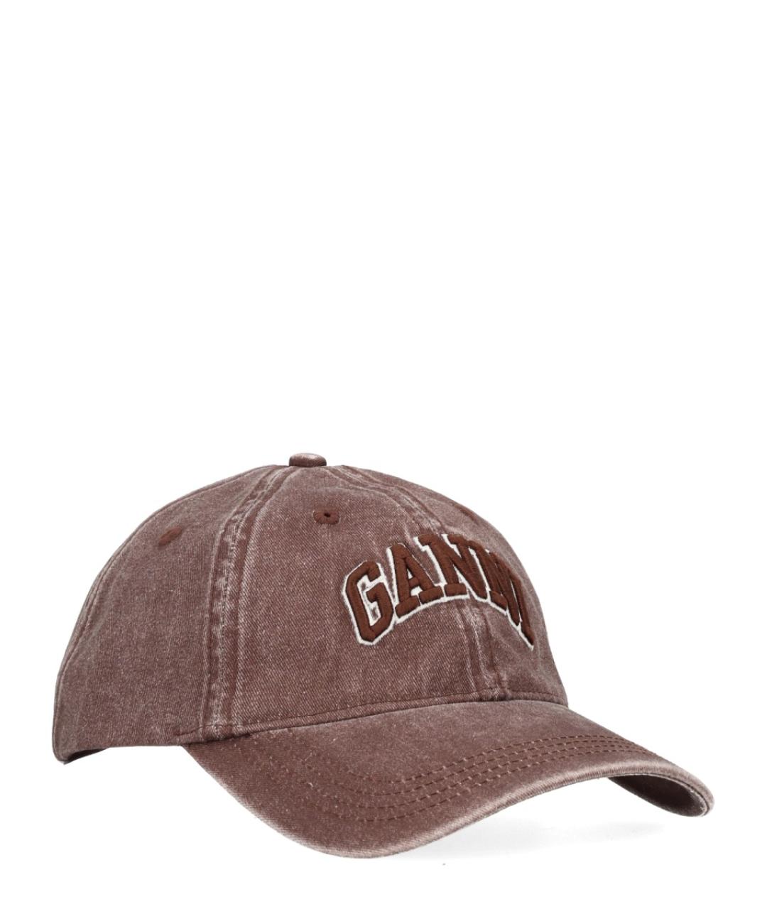 GANNI Коричневая хлопковая кепка, фото 3