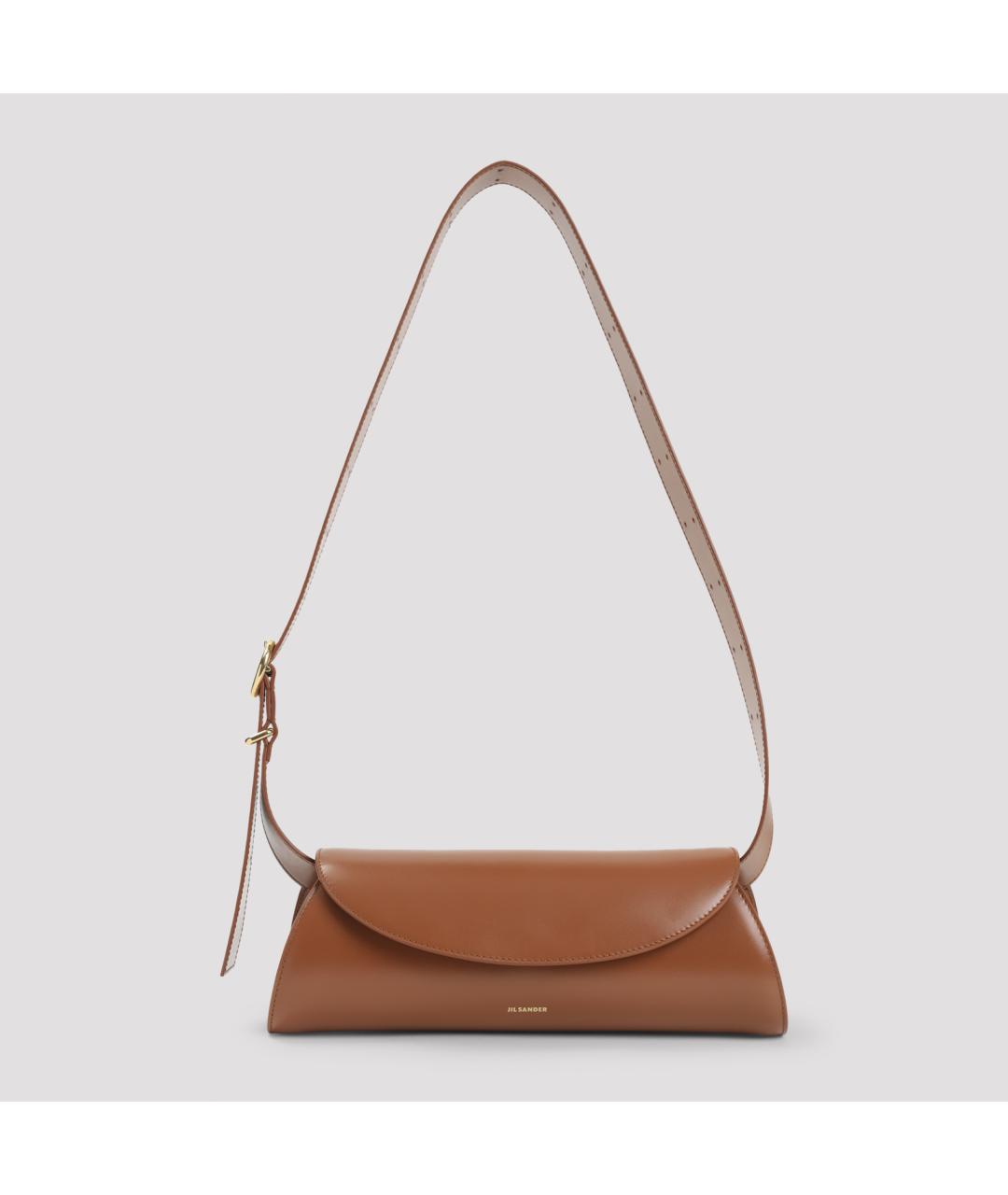 JIL SANDER Коричневая кожаная сумка через плечо, фото 2