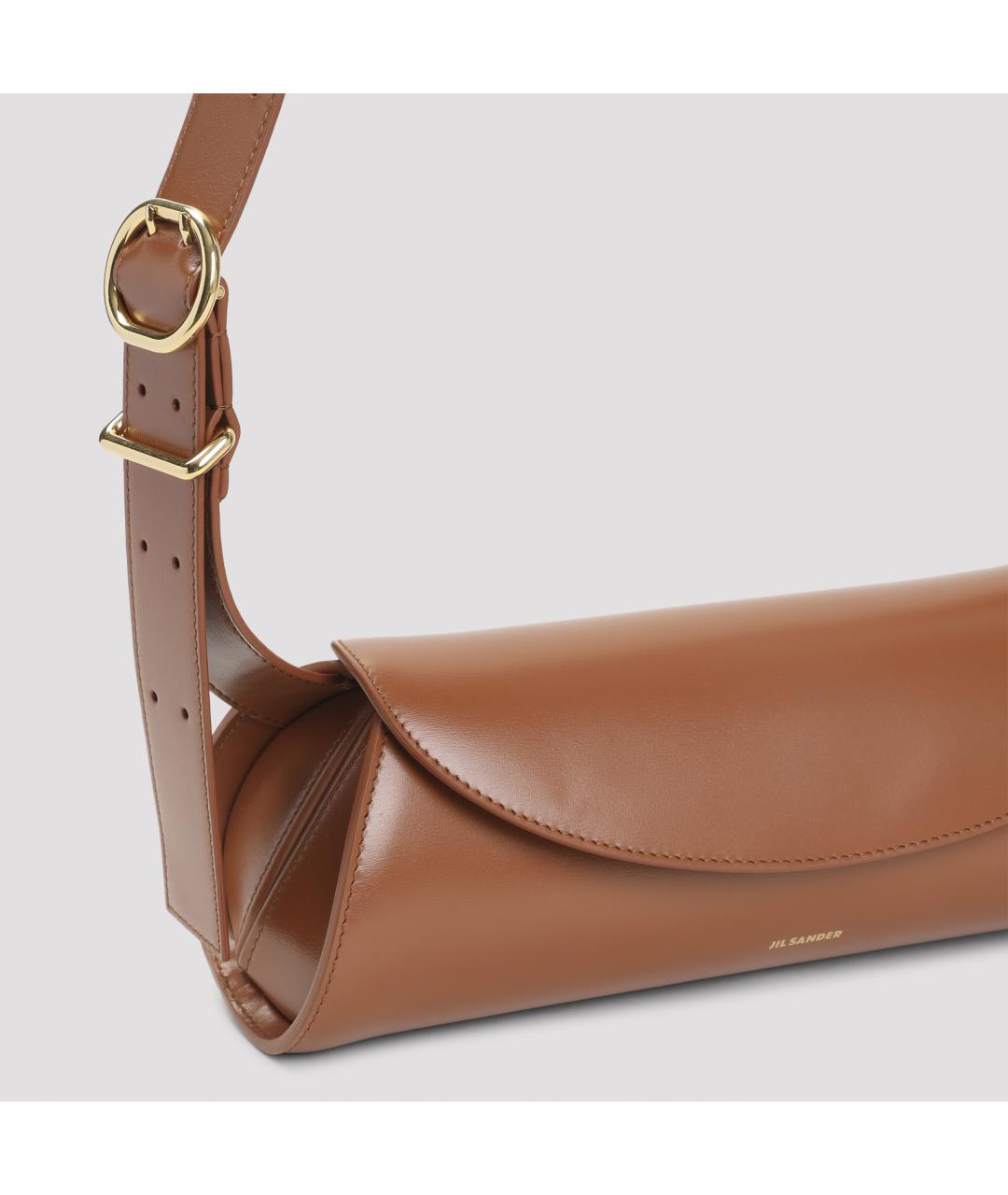 JIL SANDER Коричневая кожаная сумка через плечо, фото 5