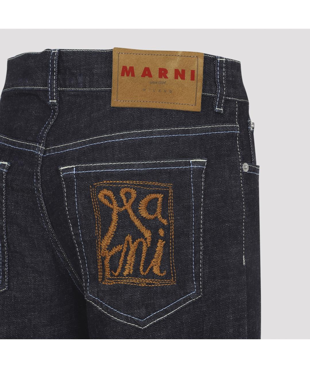 MARNI Синие хлопковые джинсы клеш, фото 4
