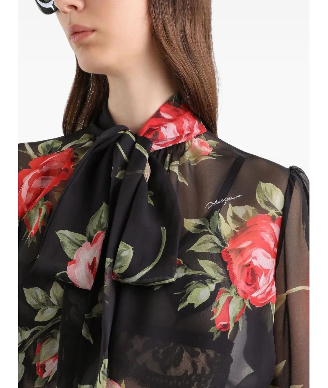 DOLCE&GABBANA Черная шелковая блузы, фото 5