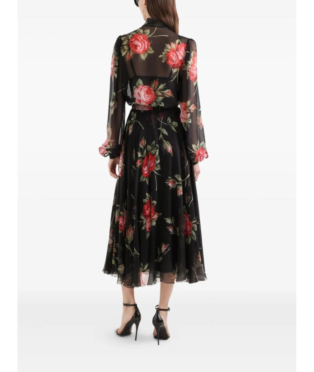 DOLCE&GABBANA Черная шелковая блузы, фото 3