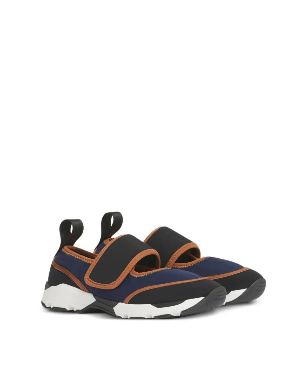 MARNI Синие текстильные кроссовки, фото 3