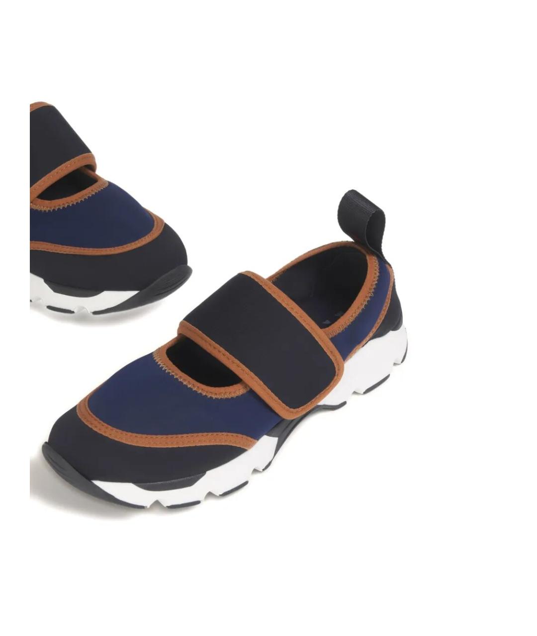 MARNI Синие текстильные кроссовки, фото 2