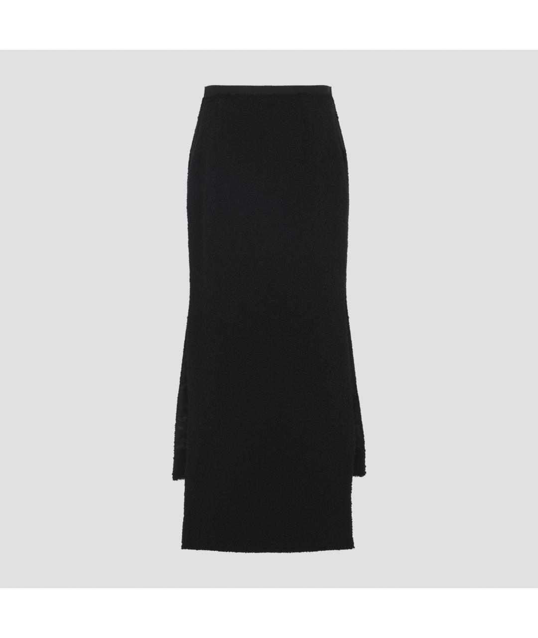 LANVIN Черная шерстяная юбка миди, фото 3