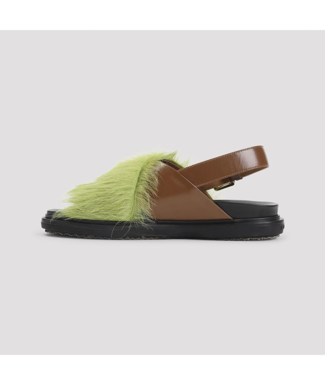 MARNI Коричневые кожаные сандалии, фото 3