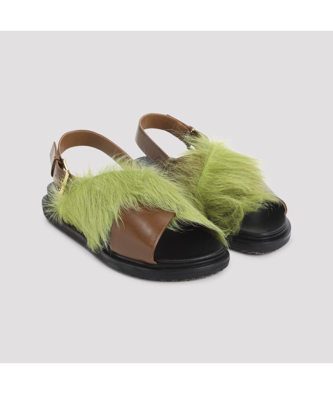 MARNI Коричневые кожаные сандалии, фото 4