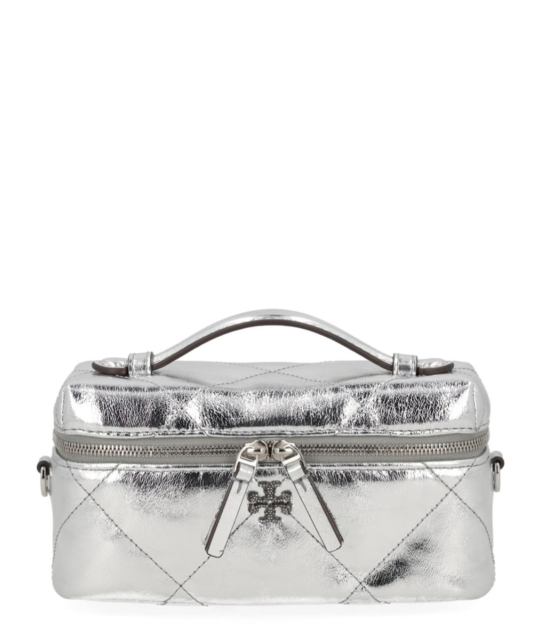 TORY BURCH Серебряная сумка с короткими ручками, фото 1