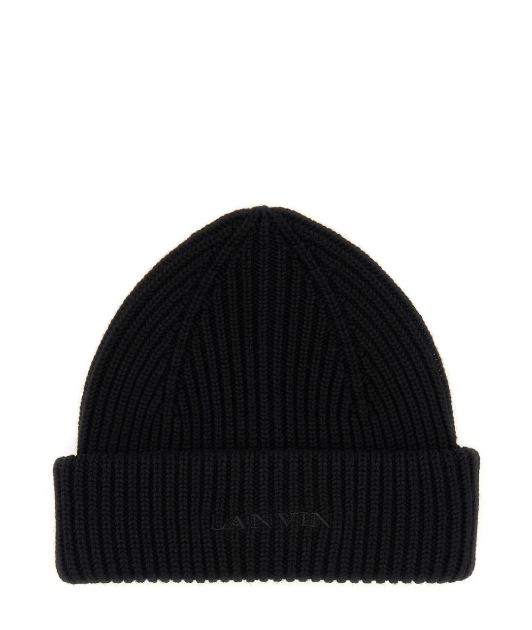 LANVIN Черная шерстяная шапка, фото 1