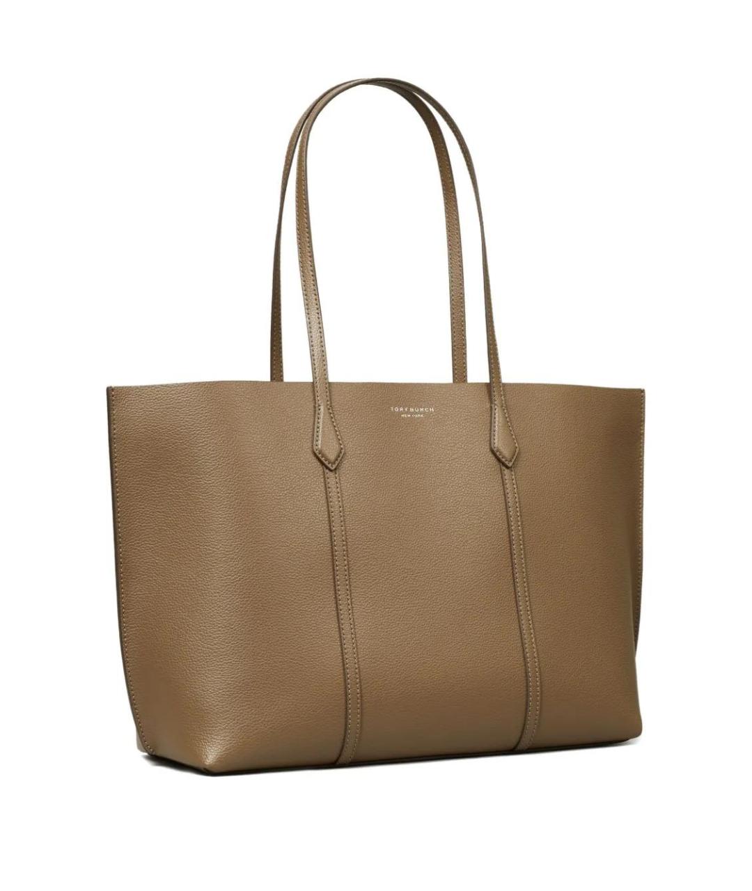 TORY BURCH Бежевая кожаная сумка тоут, фото 2
