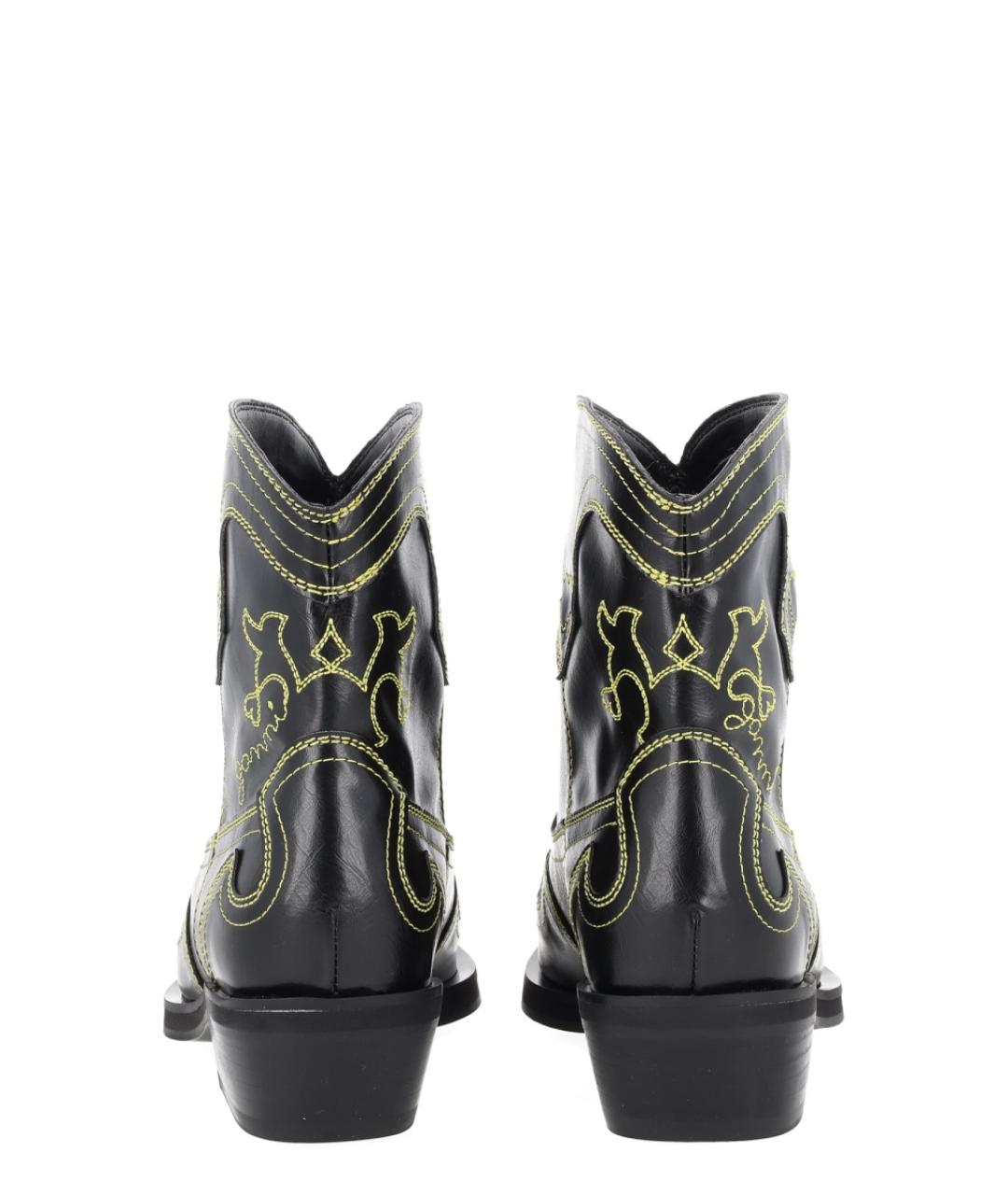 GANNI Черные кожаные ботинки, фото 3