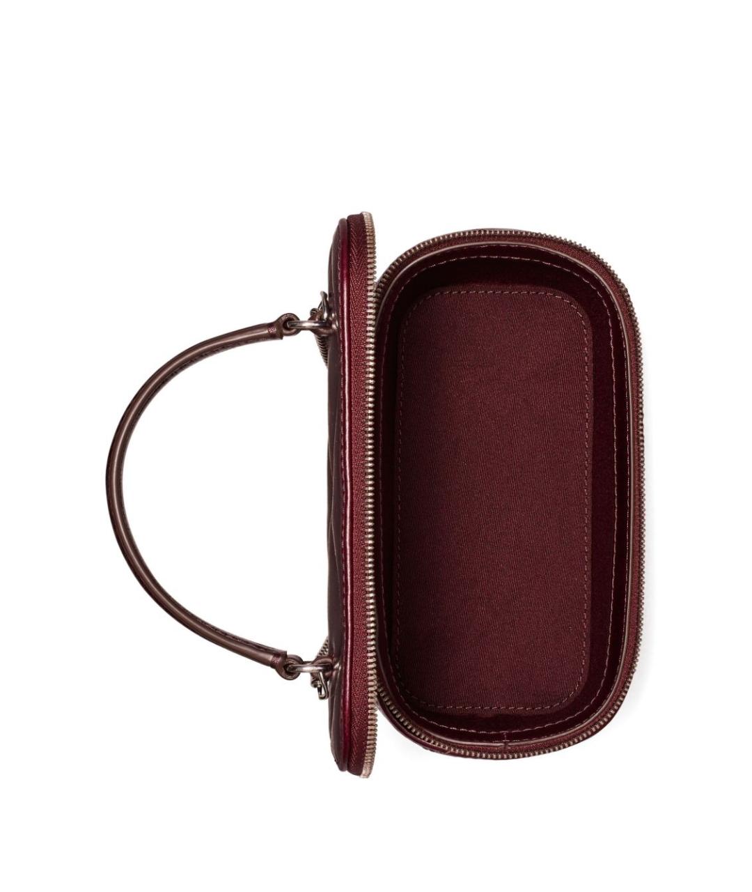 TORY BURCH Бордовая кожаная сумка с короткими ручками, фото 4