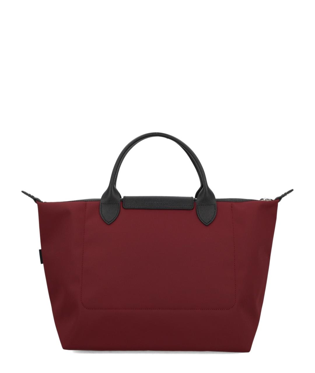 LONGCHAMP Бордовая тканевая сумка с короткими ручками, фото 3