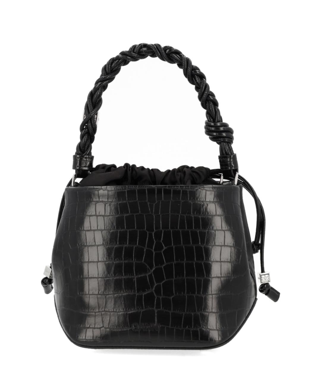 GANNI Черная сумка через плечо из искусственной кожи, фото 3