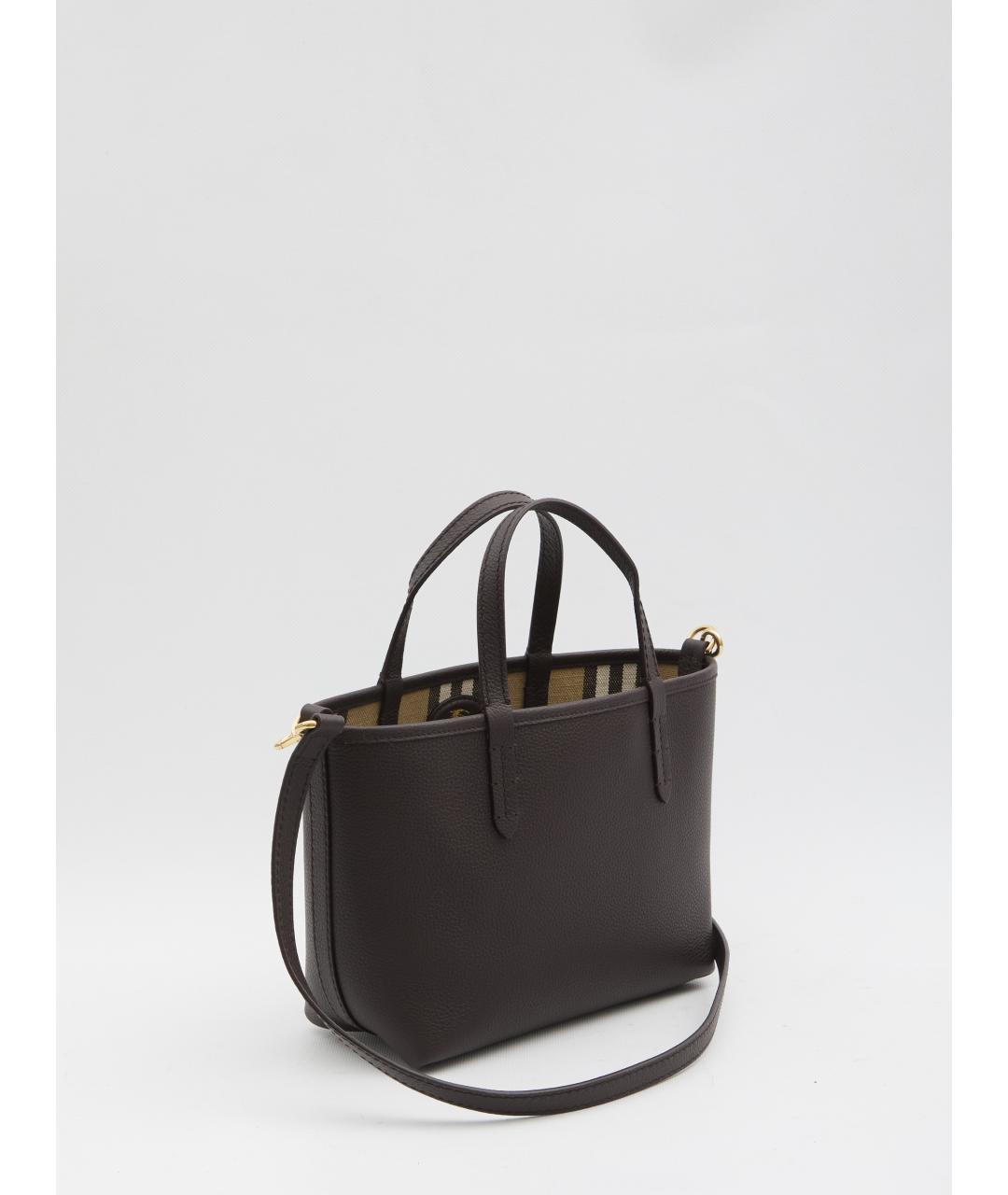 BURBERRY Коричневая кожаная сумка тоут, фото 2