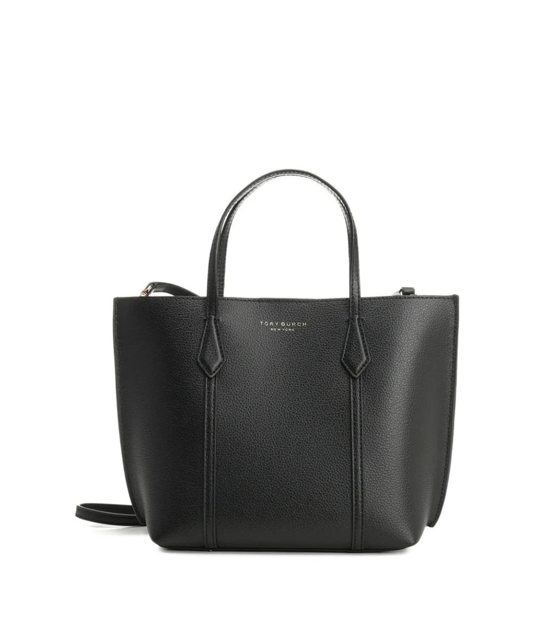 TORY BURCH Черная кожаная сумка тоут, фото 3