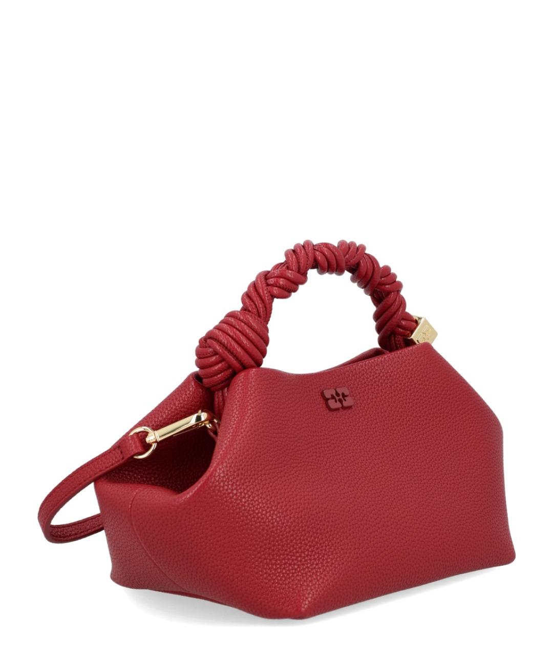 GANNI Бордовая синтетическая сумка с короткими ручками, фото 1