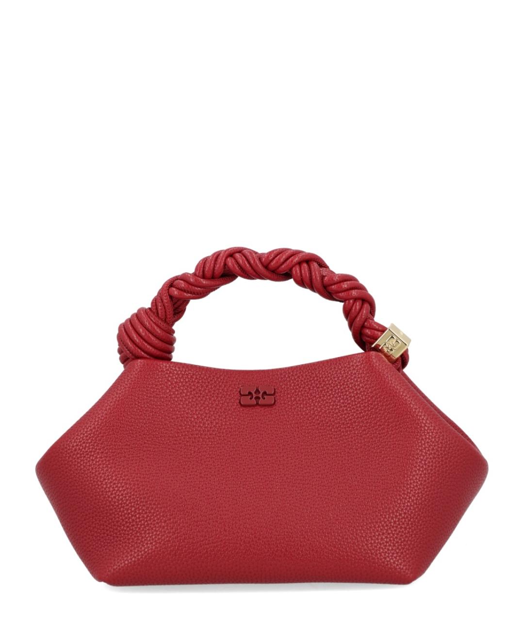 GANNI Бордовая синтетическая сумка с короткими ручками, фото 2