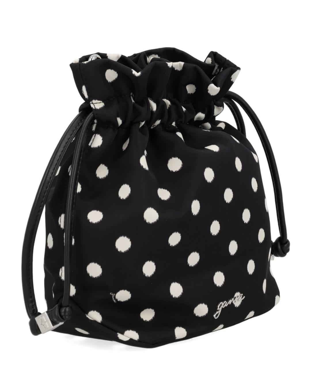 GANNI Черная синтетическая сумка с короткими ручками, фото 2