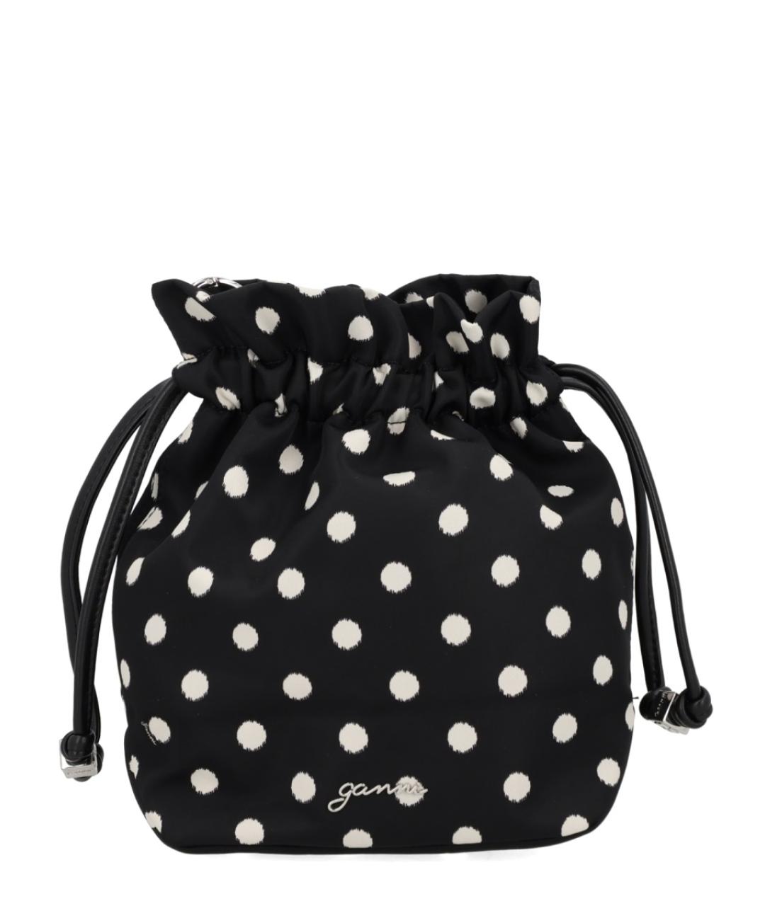 GANNI Черная синтетическая сумка с короткими ручками, фото 1