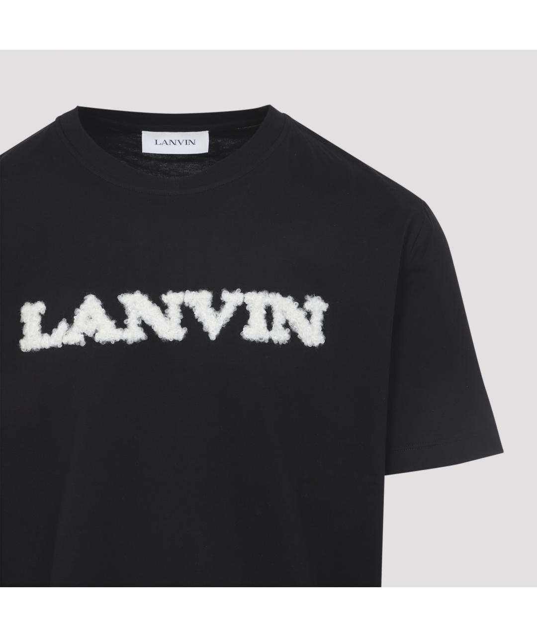 LANVIN Черная хлопковая футболка, фото 3