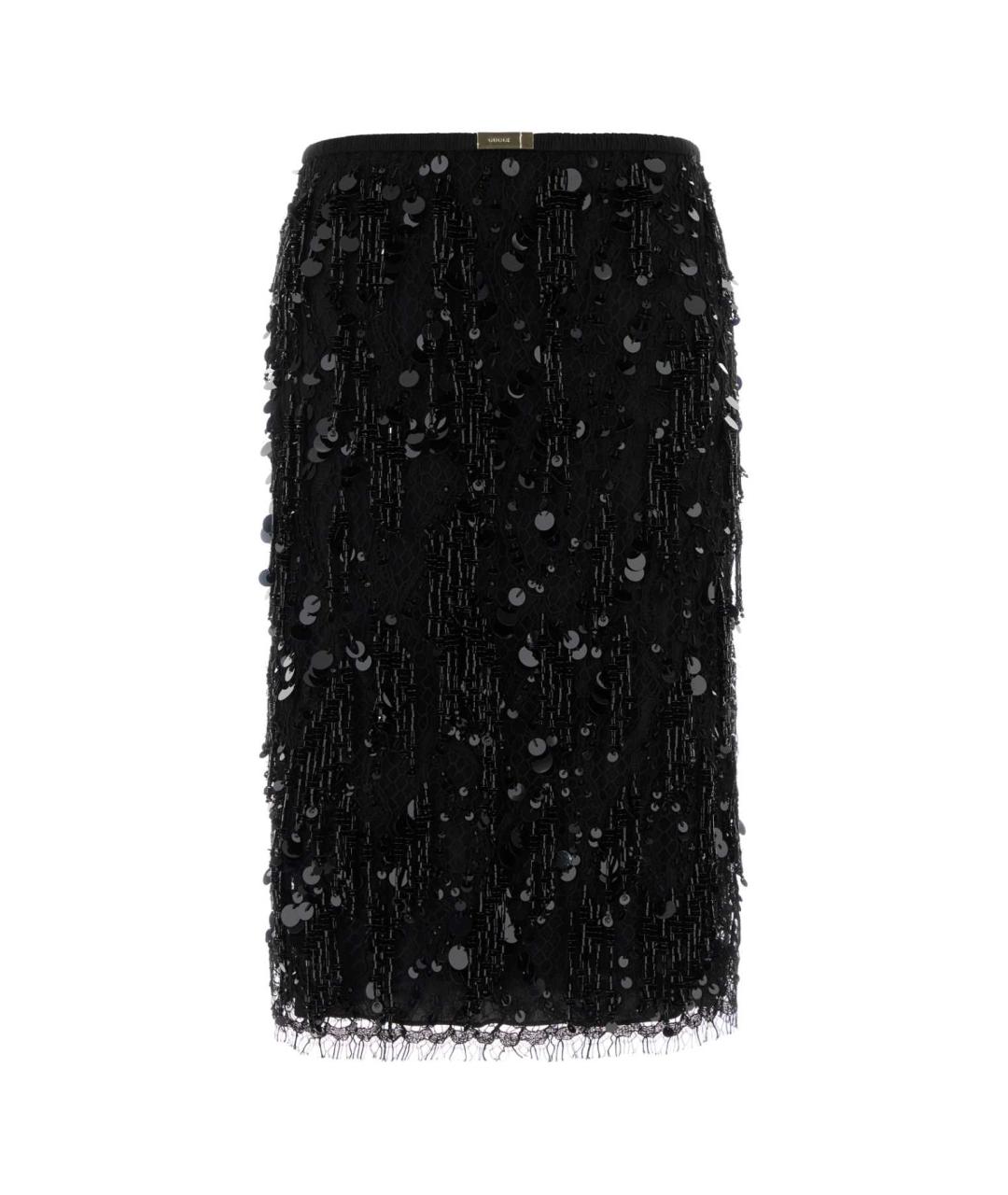 GUCCI Черная полиамидовая юбка миди, фото 1