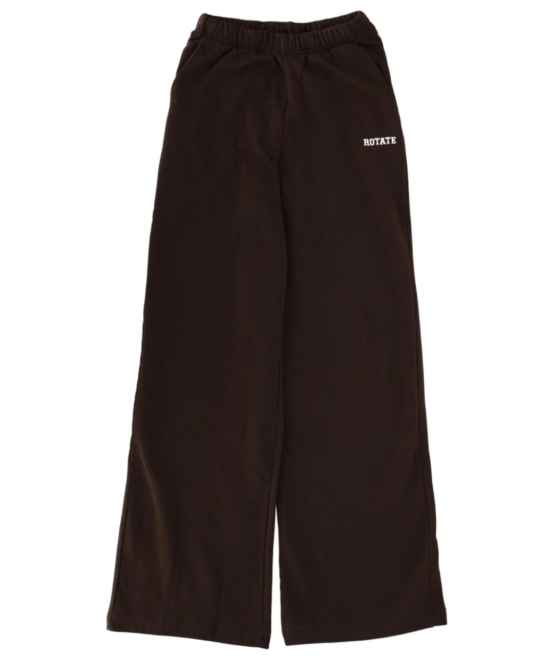 ROTATE Коричневые хлопковые прямые брюки, фото 1