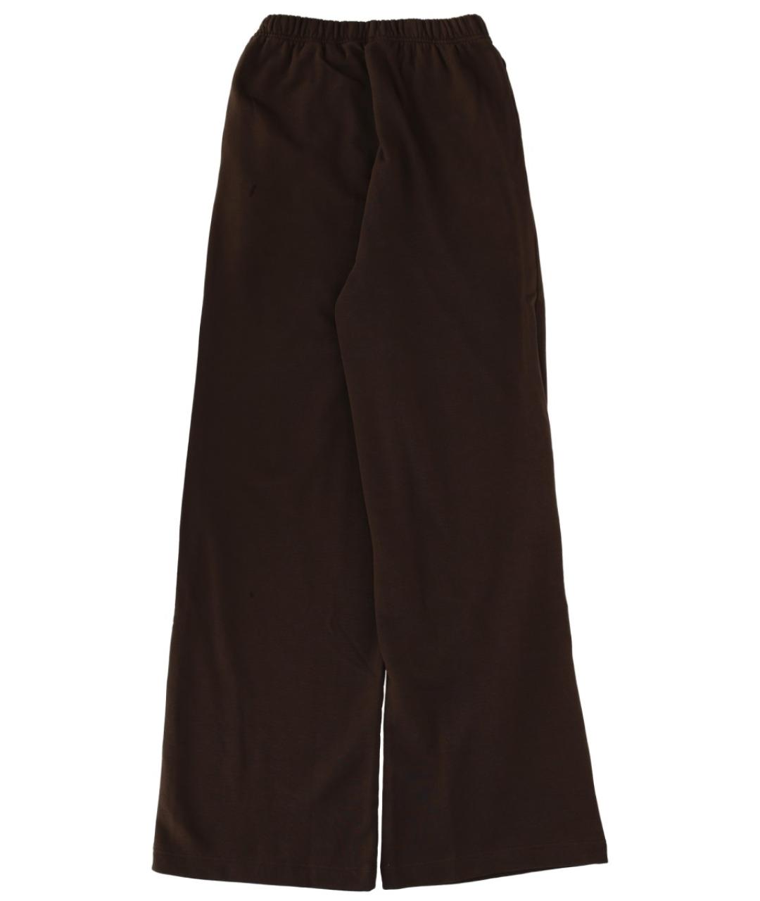 ROTATE Коричневые хлопковые прямые брюки, фото 3