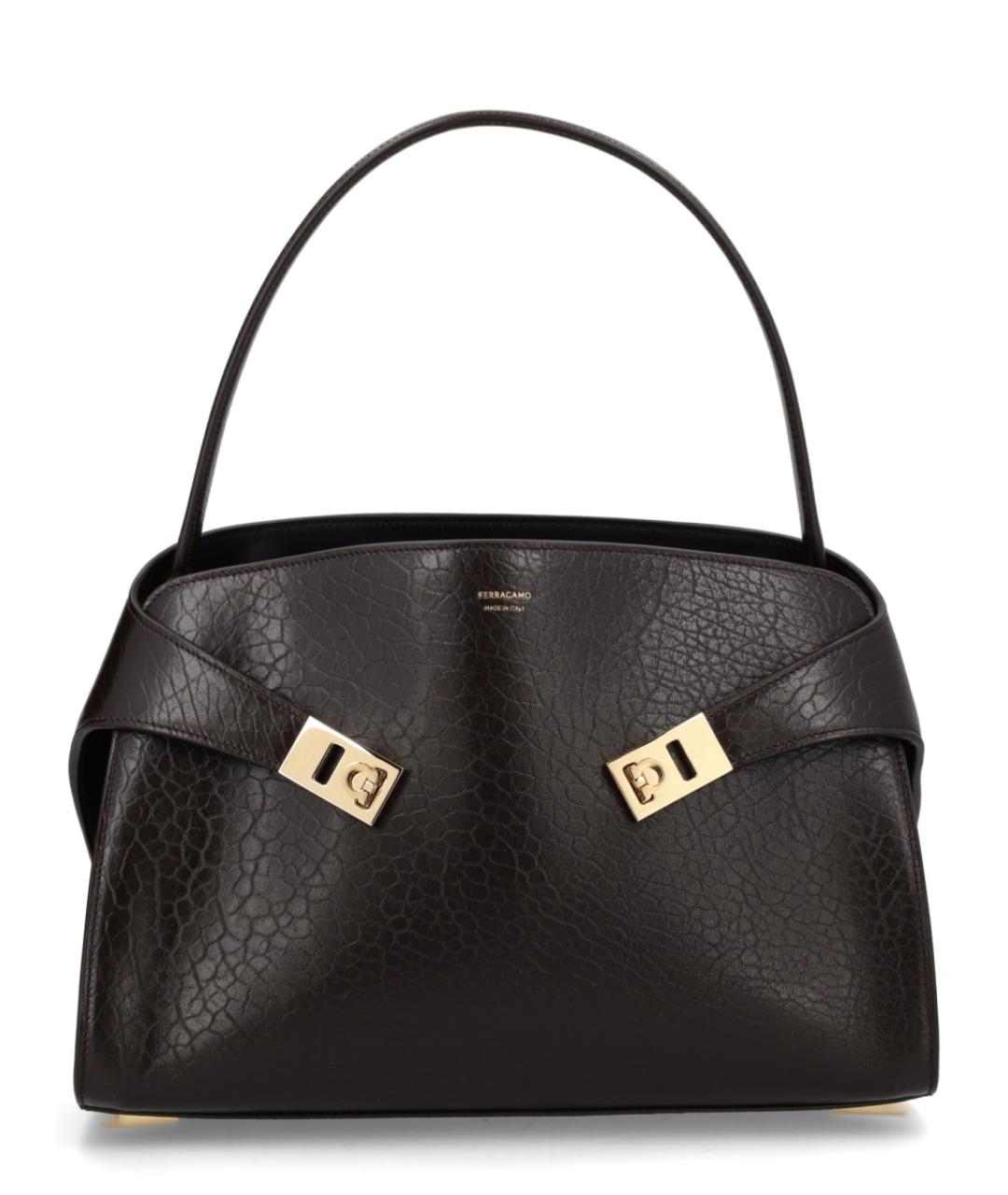 FERRAGAMO Коричневая кожаная сумка тоут, фото 2