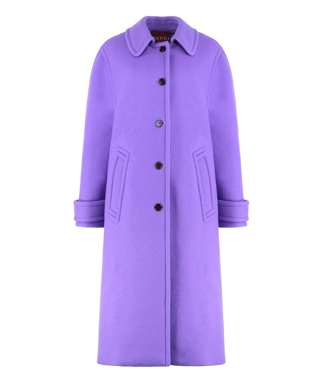 GUCCI Фиолетовое шерстяное пальто, фото 1