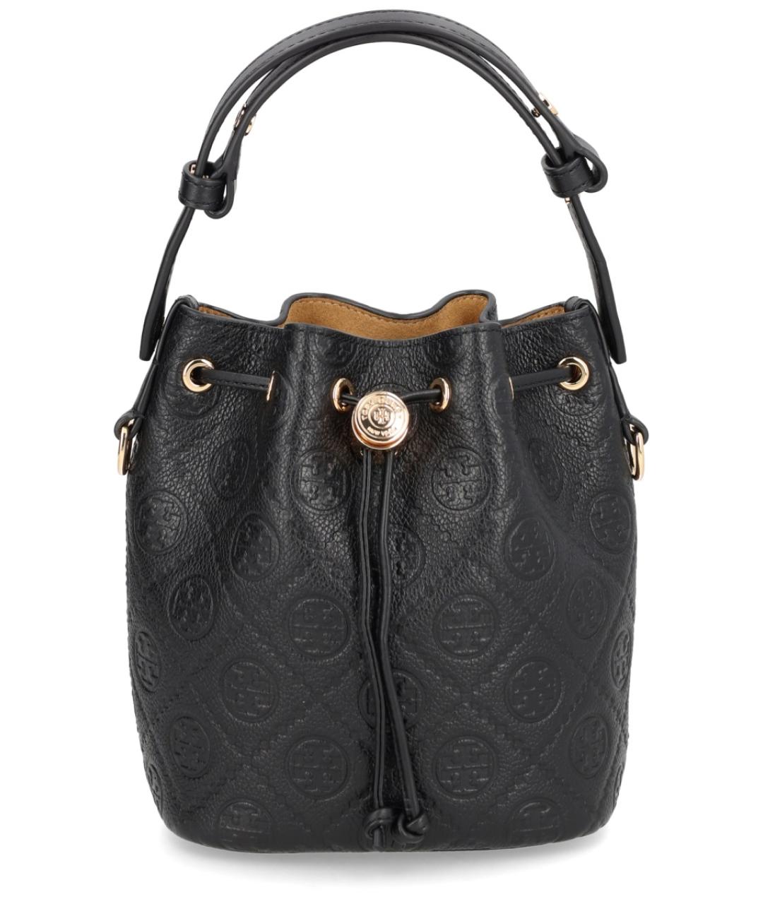 TORY BURCH Черная кожаная сумка с короткими ручками, фото 1