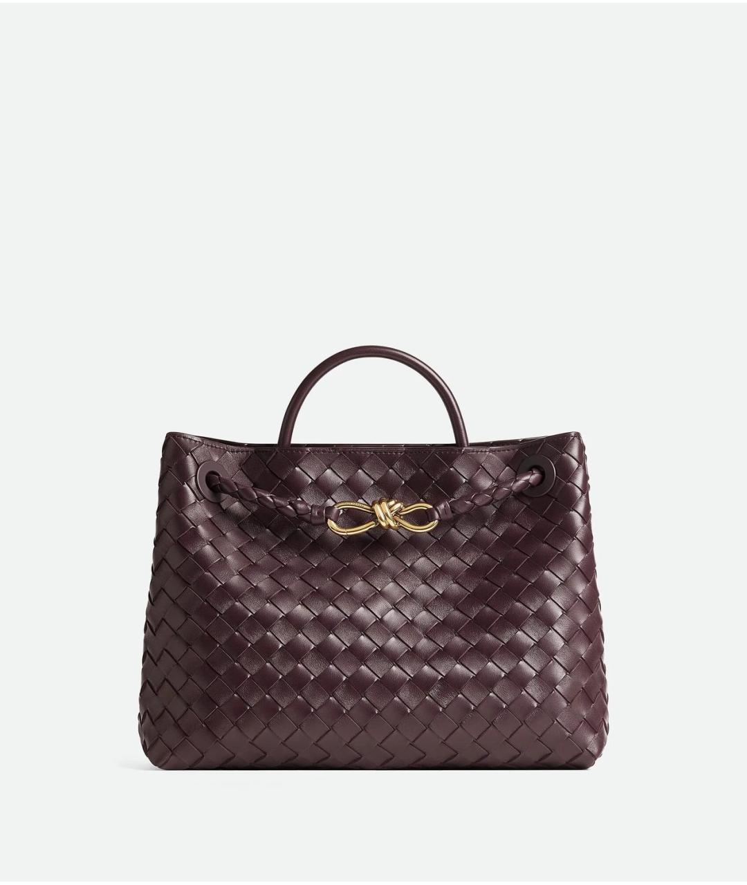 BOTTEGA VENETA Бордовая кожаная сумка тоут, фото 4