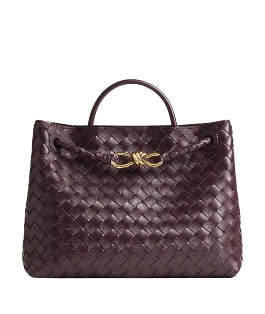 BOTTEGA VENETA Бордовая кожаная сумка тоут, фото 1