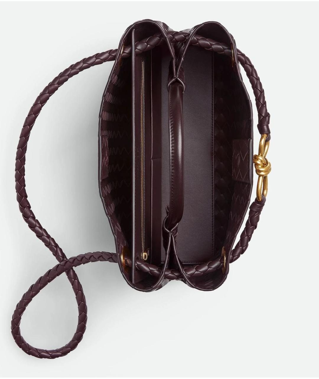 BOTTEGA VENETA Бордовая кожаная сумка тоут, фото 2