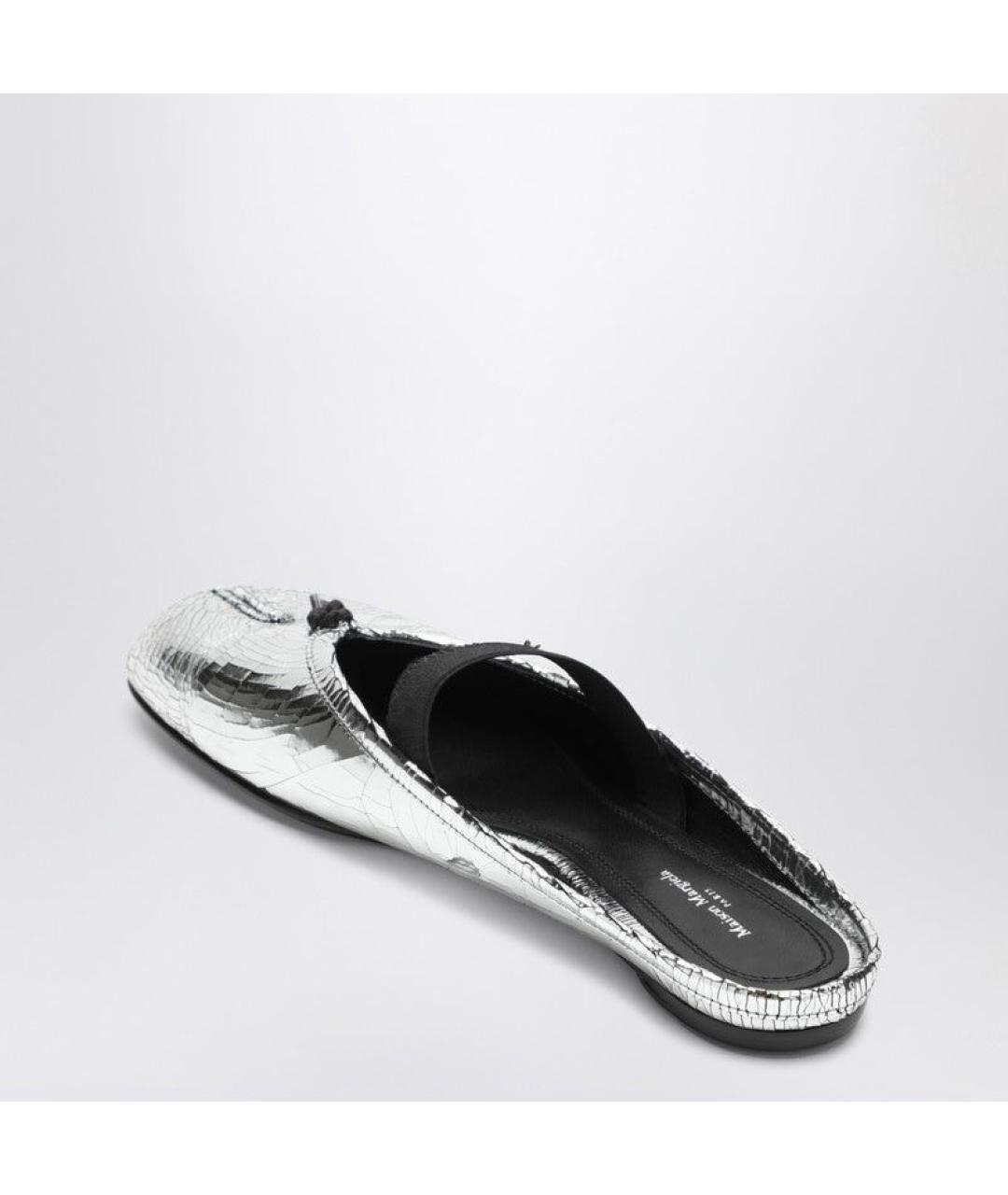 MAISON MARGIELA Серебряные кожаные мюли, фото 4