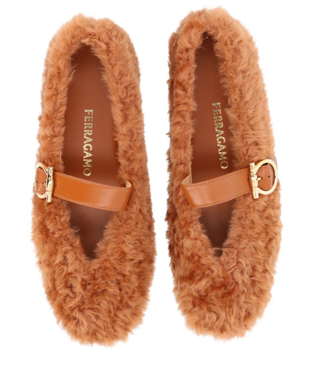 FERRAGAMO Коричневые балетки, фото 4