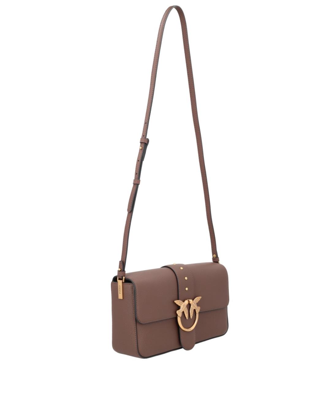 PINKO Коричневая кожаная сумка через плечо, фото 2